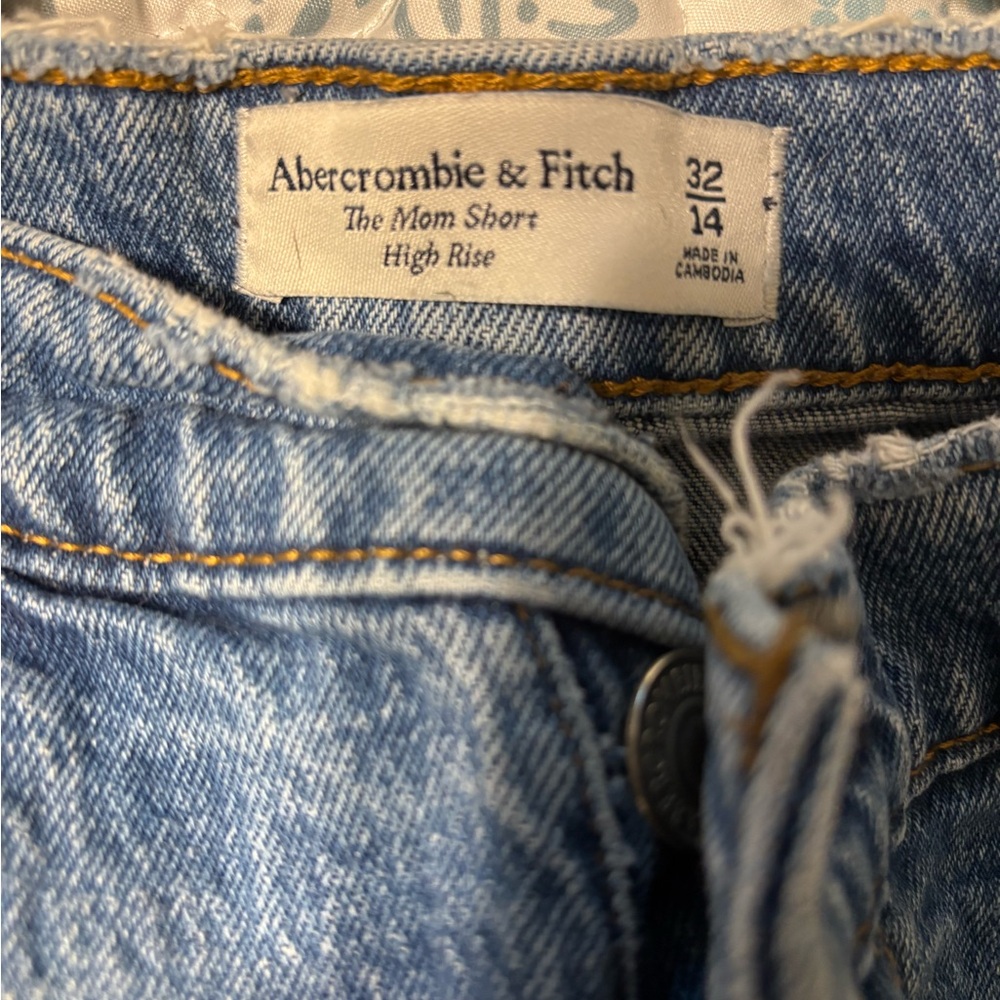 Abercrombie & Fitch Blue Denim Mom Shorts